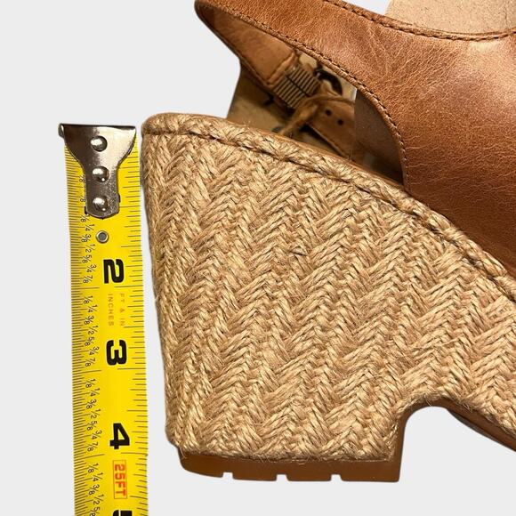 NWT BORN Brewster Platform Wedge Sandal Tapestry Leather Jute Heel Size 10 M - Picture 8 of 10